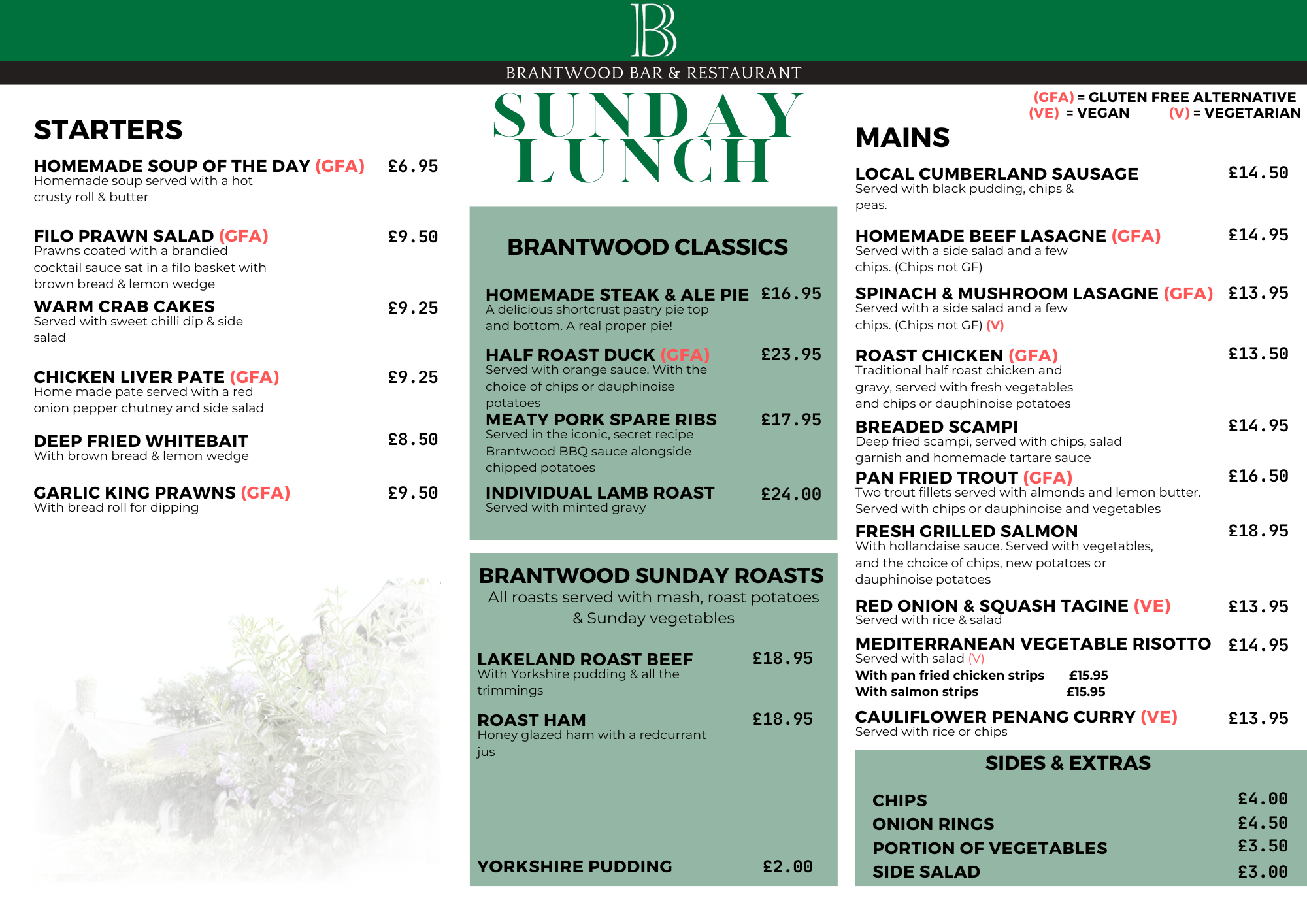 Sunday Menu 1